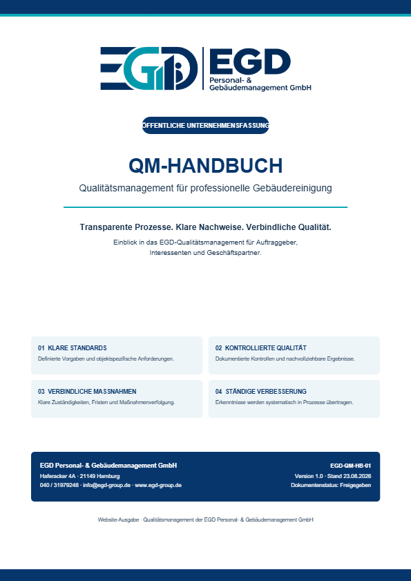 Deckblatt des EGD QM-Handbuchs